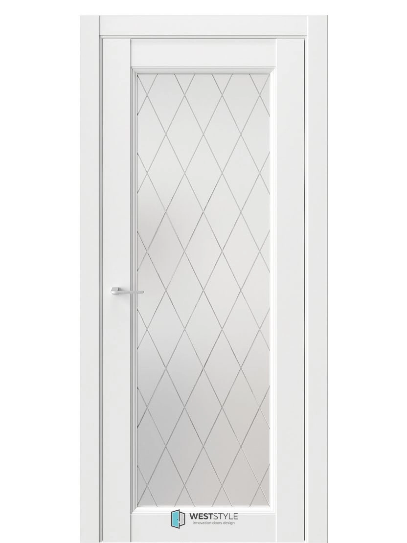 Межкомнатная дверь WestStyle Enika Enika 2 ДО Сатинат Белый Emlayer Белый