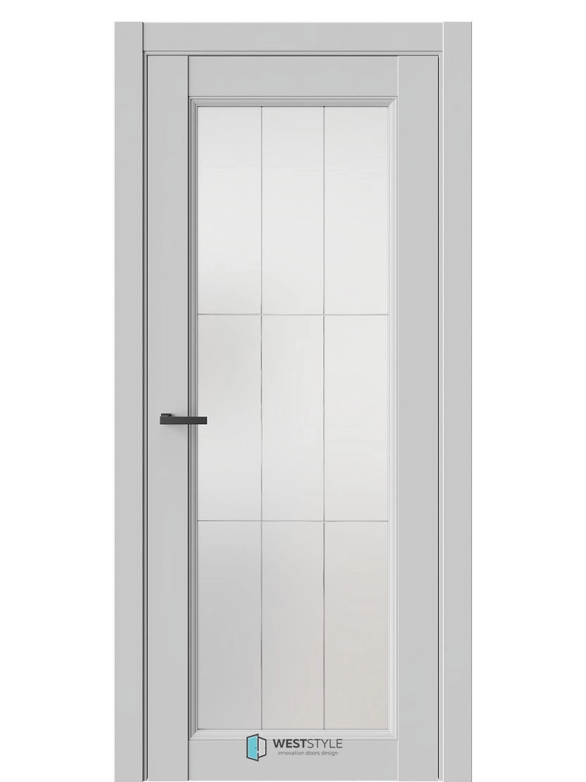 Межкомнатная дверь WestStyle Enika Enika 2 ДО Сатинат Белый Emlayer Серый