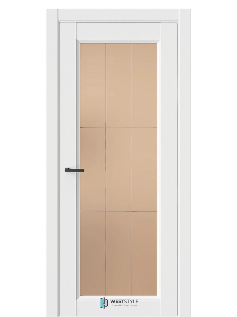Межкомнатная дверь WestStyle Enika Enika 2 ДО Сатинат Бронза Emlayer Белый