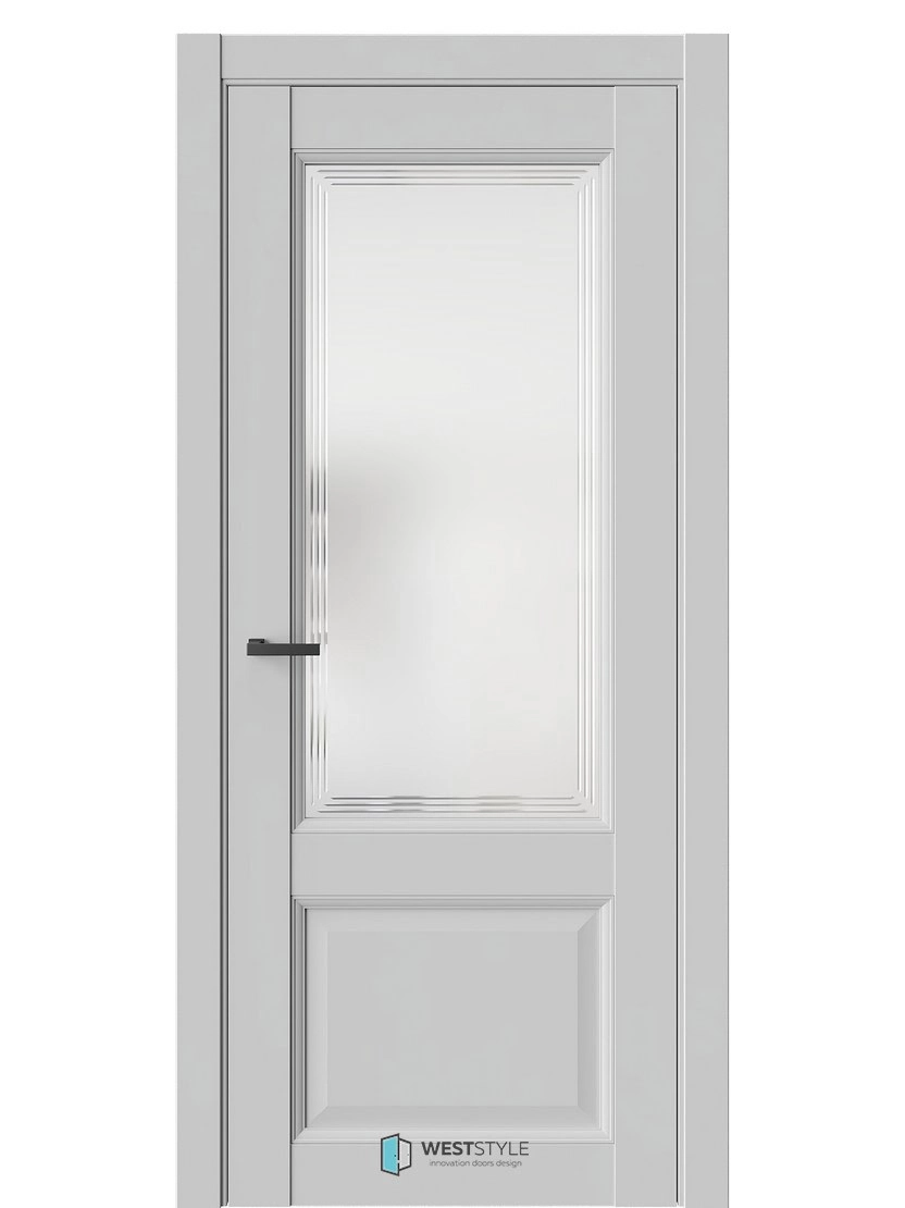 Межкомнатная дверь WestStyle Enika Enika 4 ДО Сатинат Белый Emlayer Серый