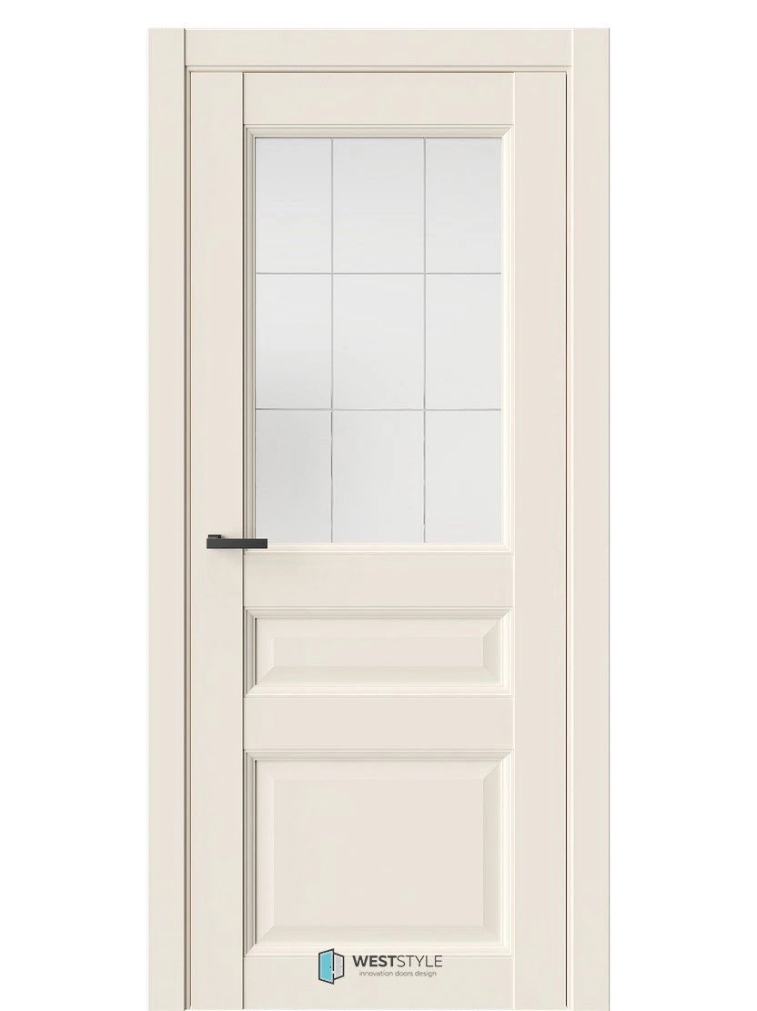 Межкомнатная дверь WestStyle Enika Enika 6 ДО Сатинат Белый Emlayer Бежевый