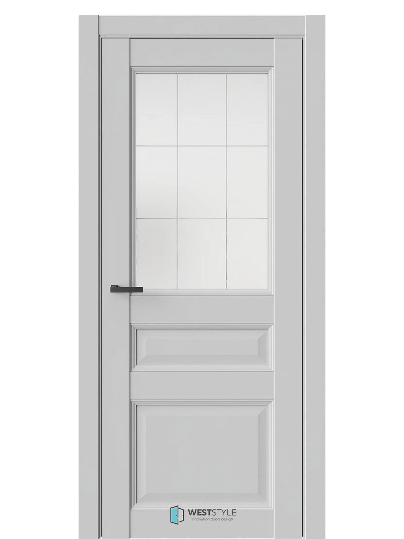 Межкомнатная дверь WestStyle Enika Enika 6 ДО Сатинат Белый Emlayer Серый