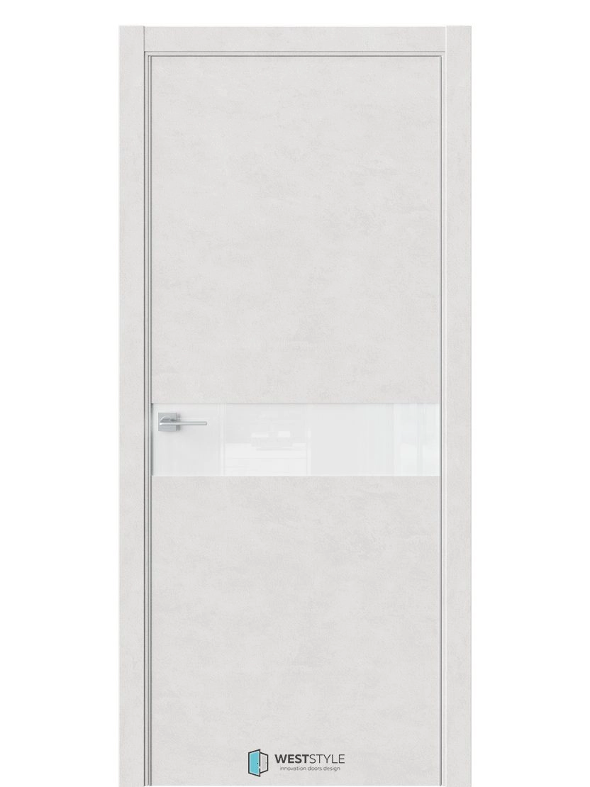 Межкомнатная дверь WestStyle Industrial IN1 ДО Lacobel Аляска Бетон лайт