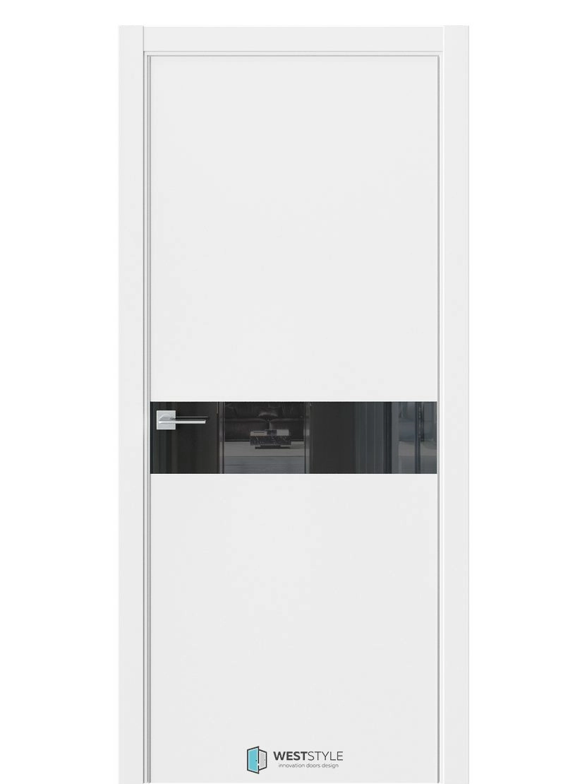 Межкомнатная дверь WestStyle Industrial IN1 ДО Lacobel Черное Белый матовый