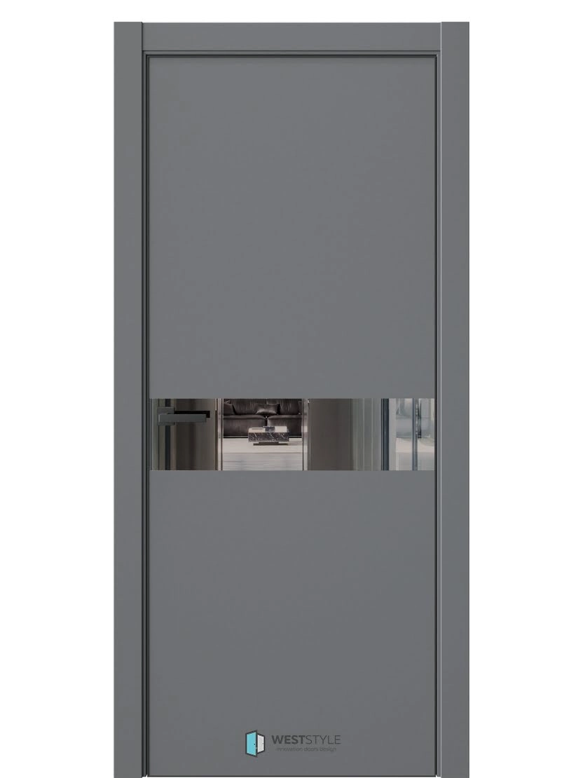 Межкомнатная дверь WestStyle Industrial IN1 ДО Зеркало графитовое Альпийская ночь