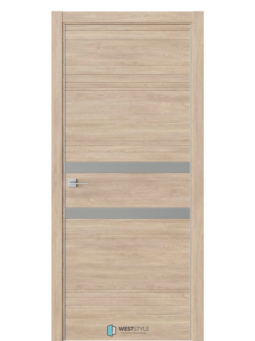 Межкомнатная дверь WestStyle Industrial IN13 ДО Зеркало сатин графит Брандо