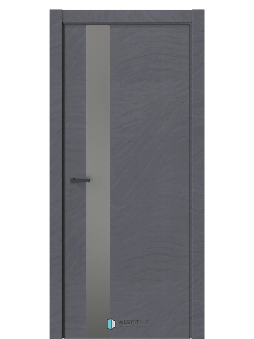 Межкомнатная дверь WestStyle Industrial IN2 ДО Зеркало сатин графит Стоунлайн дарк