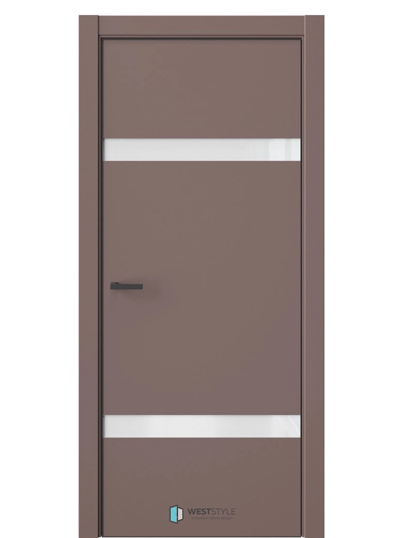 Межкомнатная дверь WestStyle Industrial IN3 ДО Lacobel Аляска Милкшейк