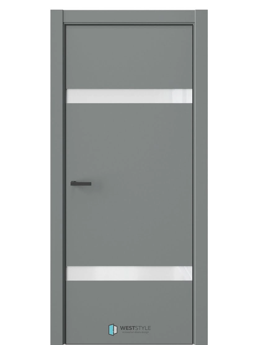 Межкомнатная дверь WestStyle Industrial IN3 ДО Lacobel Аляска Морская галька