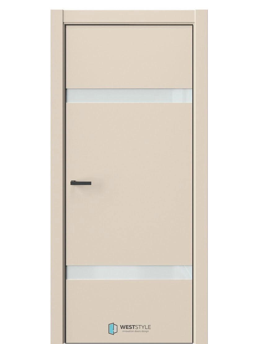 Межкомнатная дверь WestStyle Industrial IN3 ДО Lacobel Белое Лазурный песок