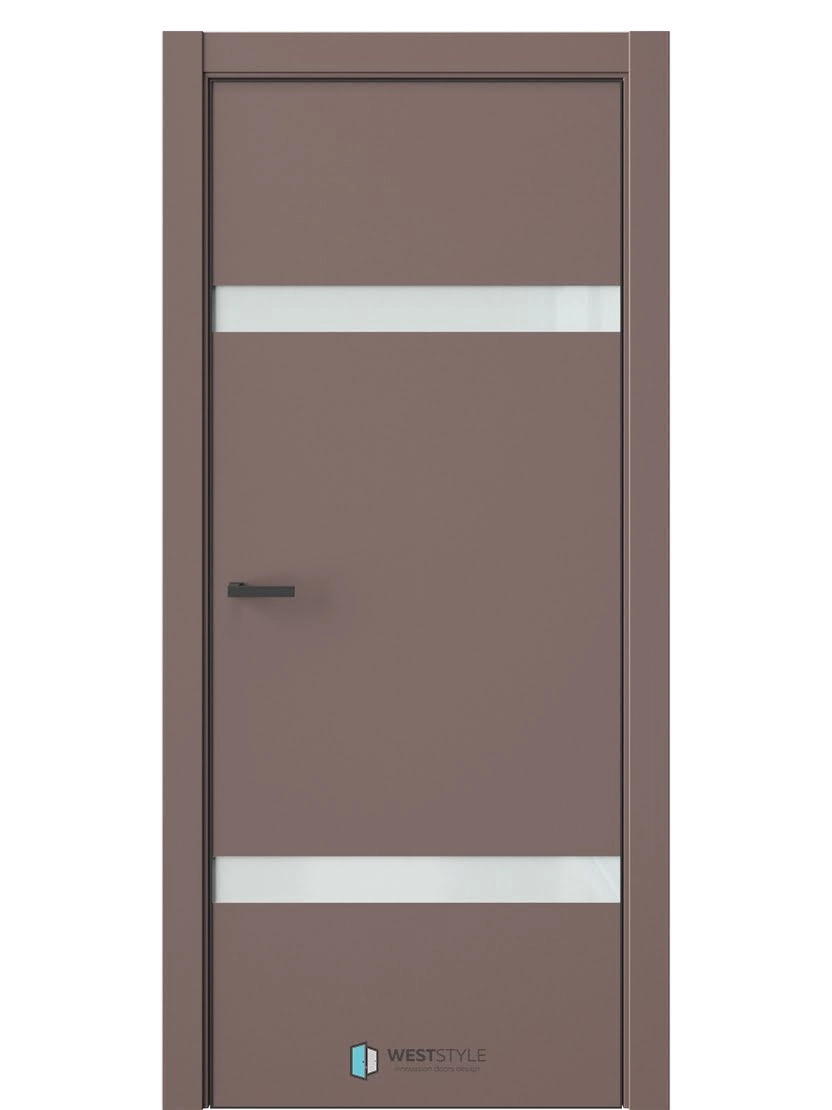 Межкомнатная дверь WestStyle Industrial IN3 ДО Lacobel Белое Милкшейк