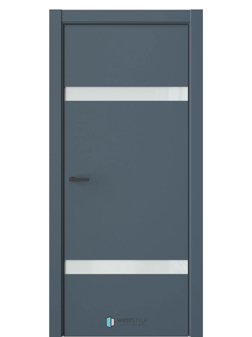 Межкомнатная дверь WestStyle Industrial IN3 ДО Lacobel Белое Океанская волна