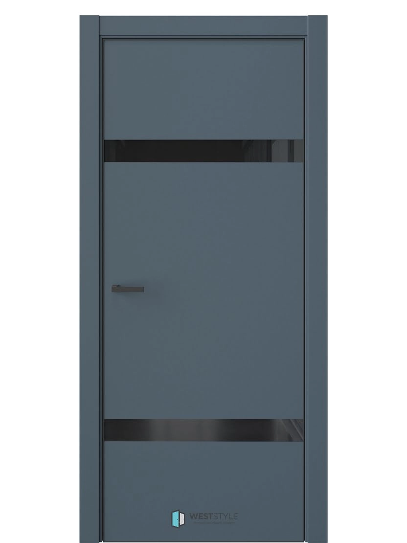 Межкомнатная дверь WestStyle Industrial IN3 ДО Lacobel Черное Океанская волна