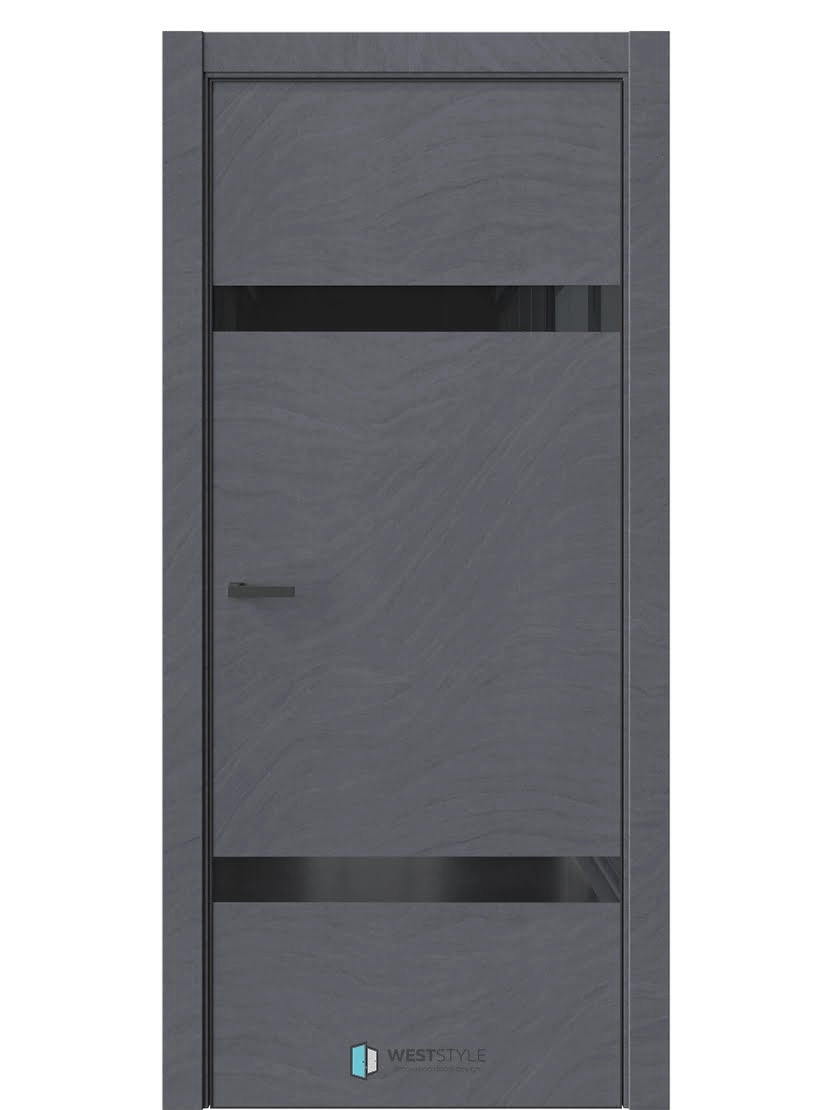 Межкомнатная дверь WestStyle Industrial IN3 ДО Lacobel Черное Стоунлайн дарк