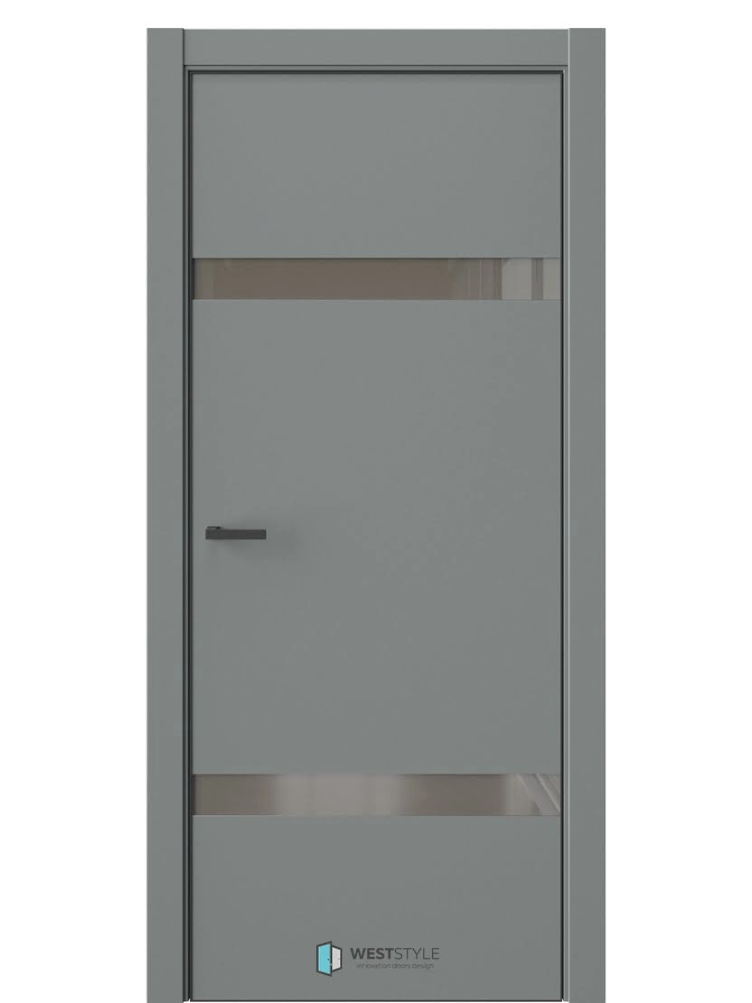 Межкомнатная дверь WestStyle Industrial IN3 ДО Lacobel Коричневый Морская галька