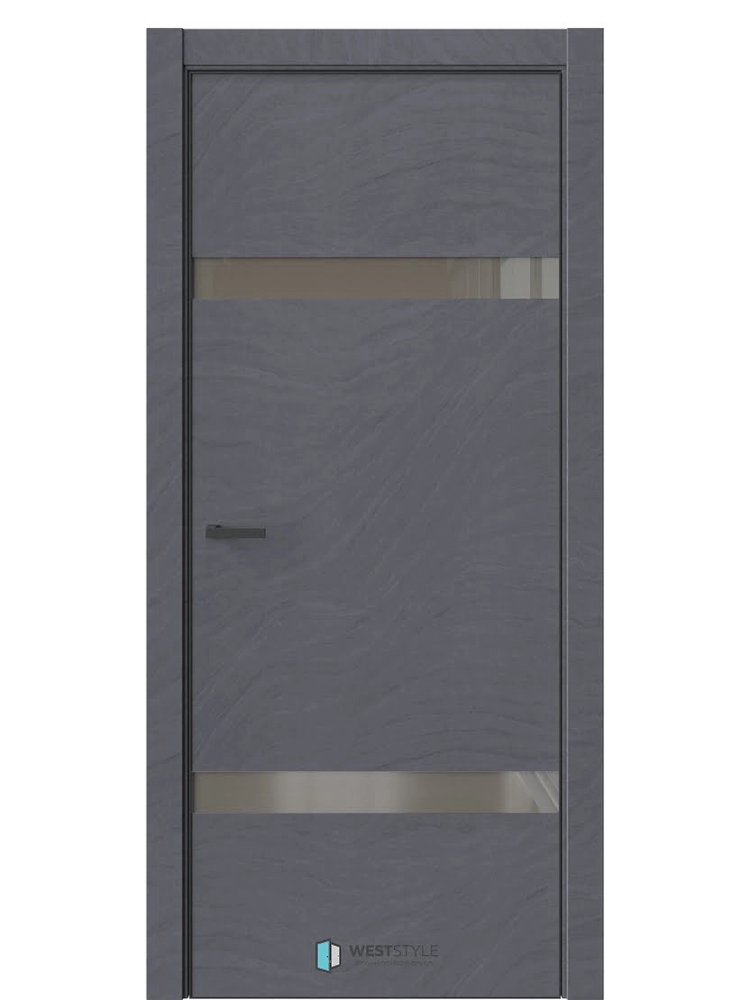Межкомнатная дверь WestStyle Industrial IN3 ДО Lacobel Коричневый Стоунлайн дарк