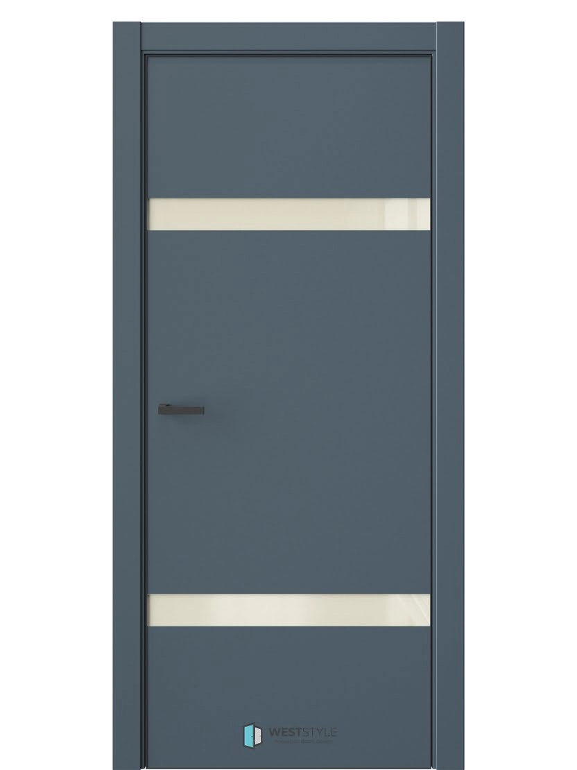 Межкомнатная дверь WestStyle Industrial IN3 ДО Lacobel Молочный Океанская волна