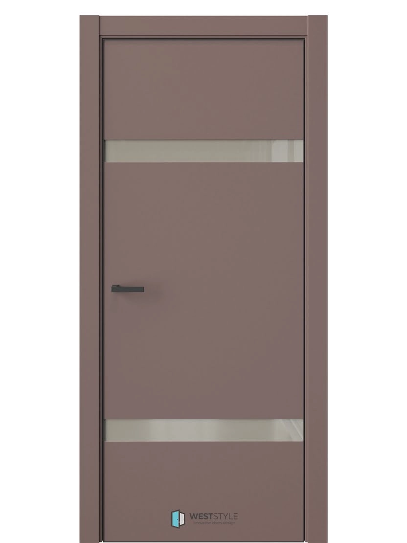 Межкомнатная дверь WestStyle Industrial IN3 ДО Lacobel Шамуа Милкшейк