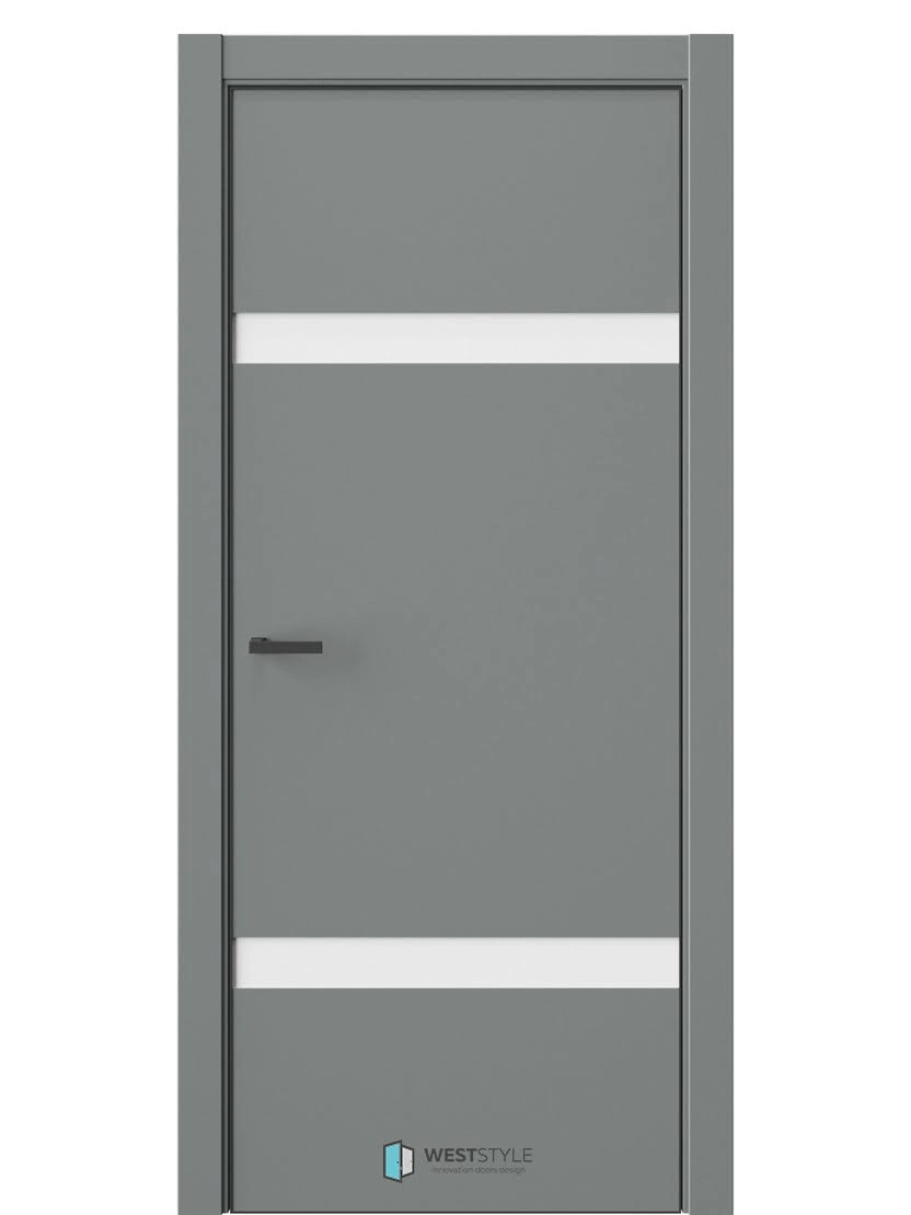 Межкомнатная дверь WestStyle Industrial IN3 ДО Matelac аляска сатин Морская галька
