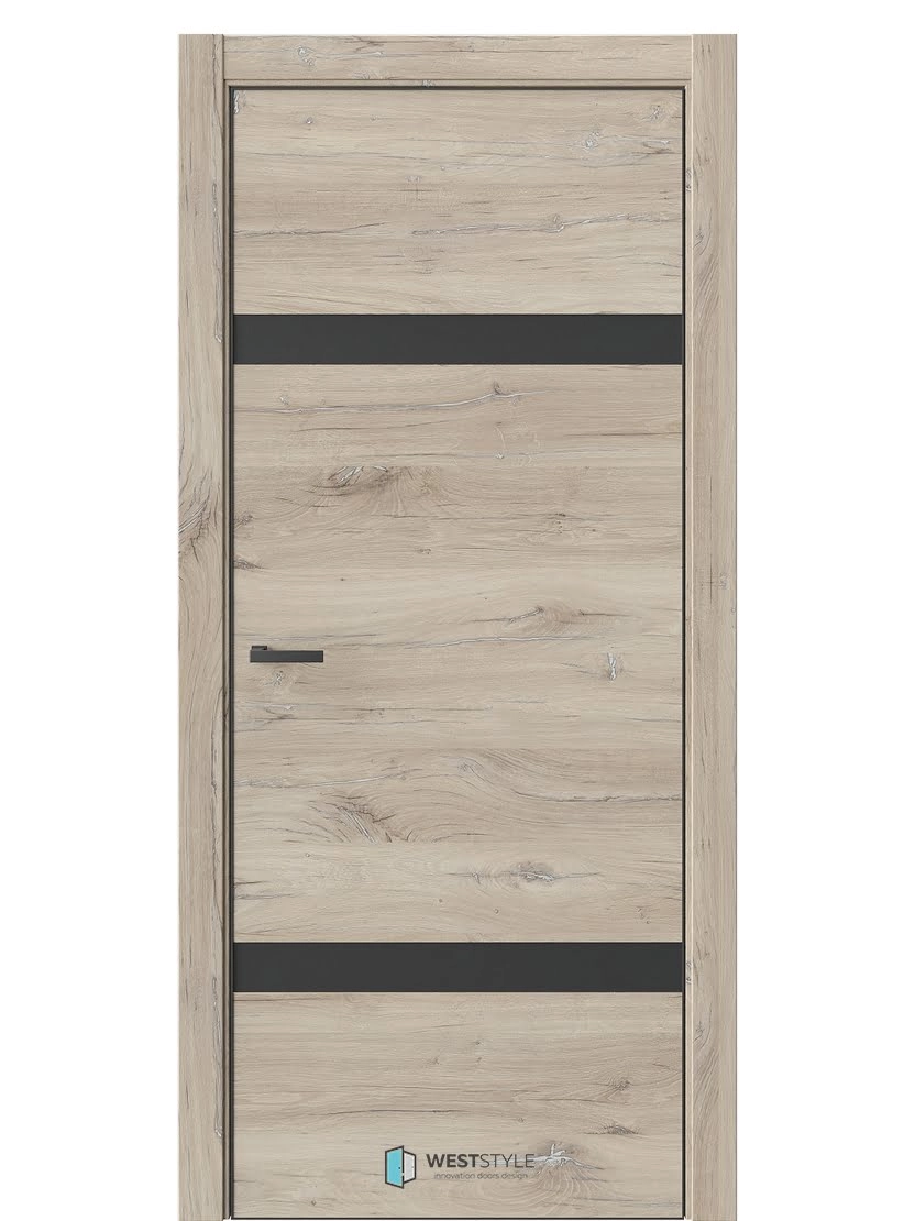 Межкомнатная дверь WestStyle Industrial IN3 ДО Matelac черное сатин Дуб мехико