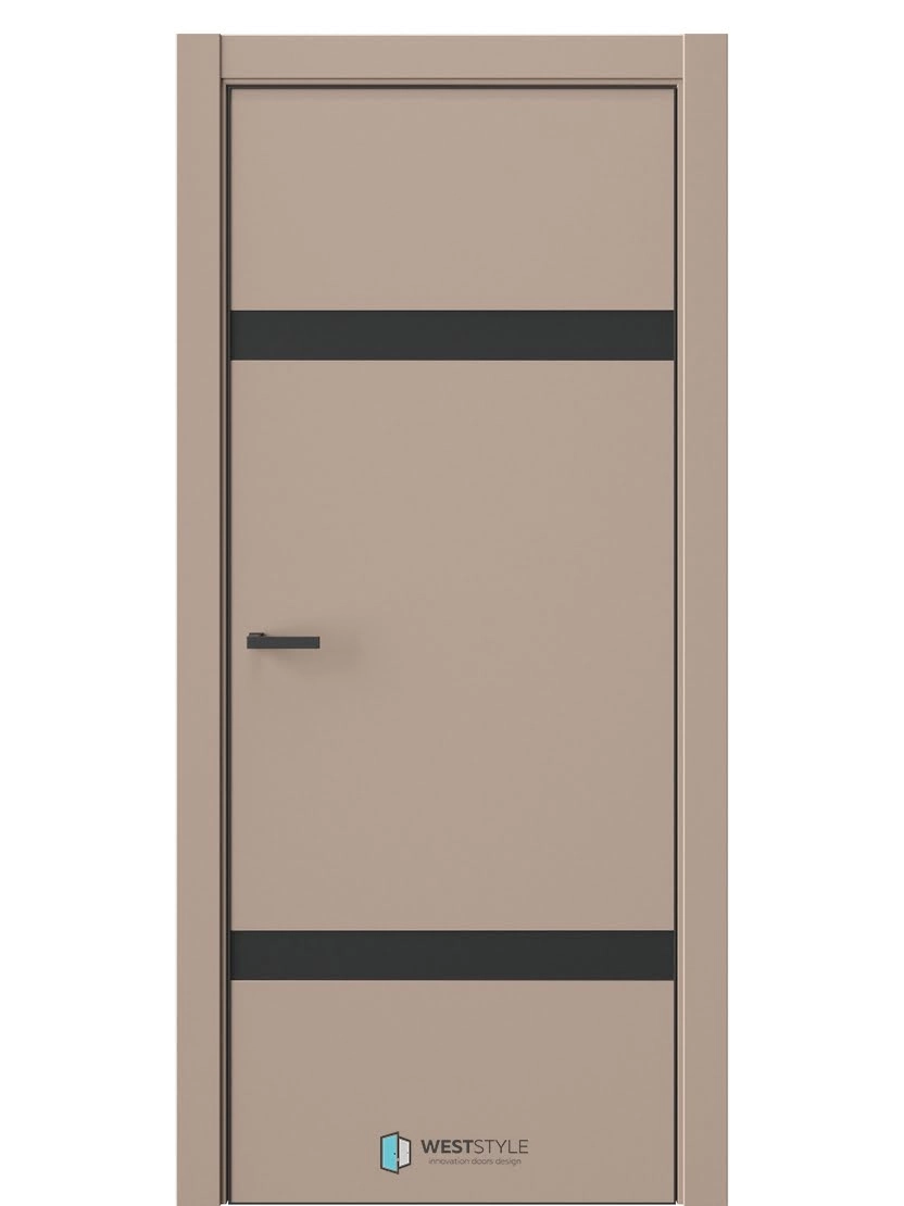 Межкомнатная дверь WestStyle Industrial IN3 ДО Matelac черное сатин Глясе