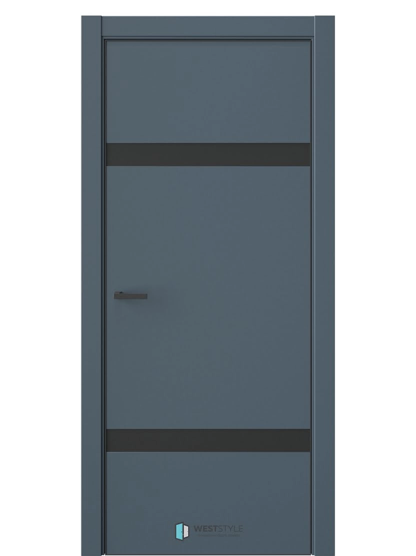 Межкомнатная дверь WestStyle Industrial IN3 ДО Matelac черное сатин Океанская волна