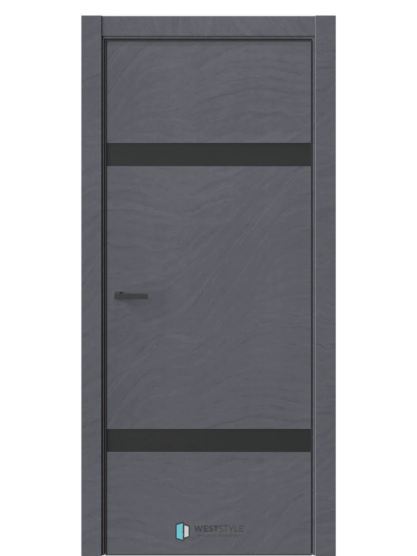 Межкомнатная дверь WestStyle Industrial IN3 ДО Matelac черное сатин Стоунлайн дарк