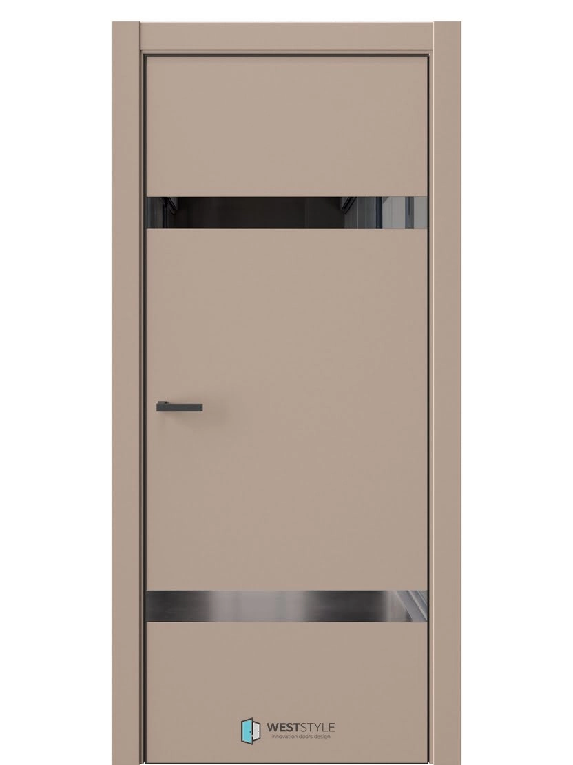 Межкомнатная дверь WestStyle Industrial IN3 ДО Зеркало графитовое Глясе