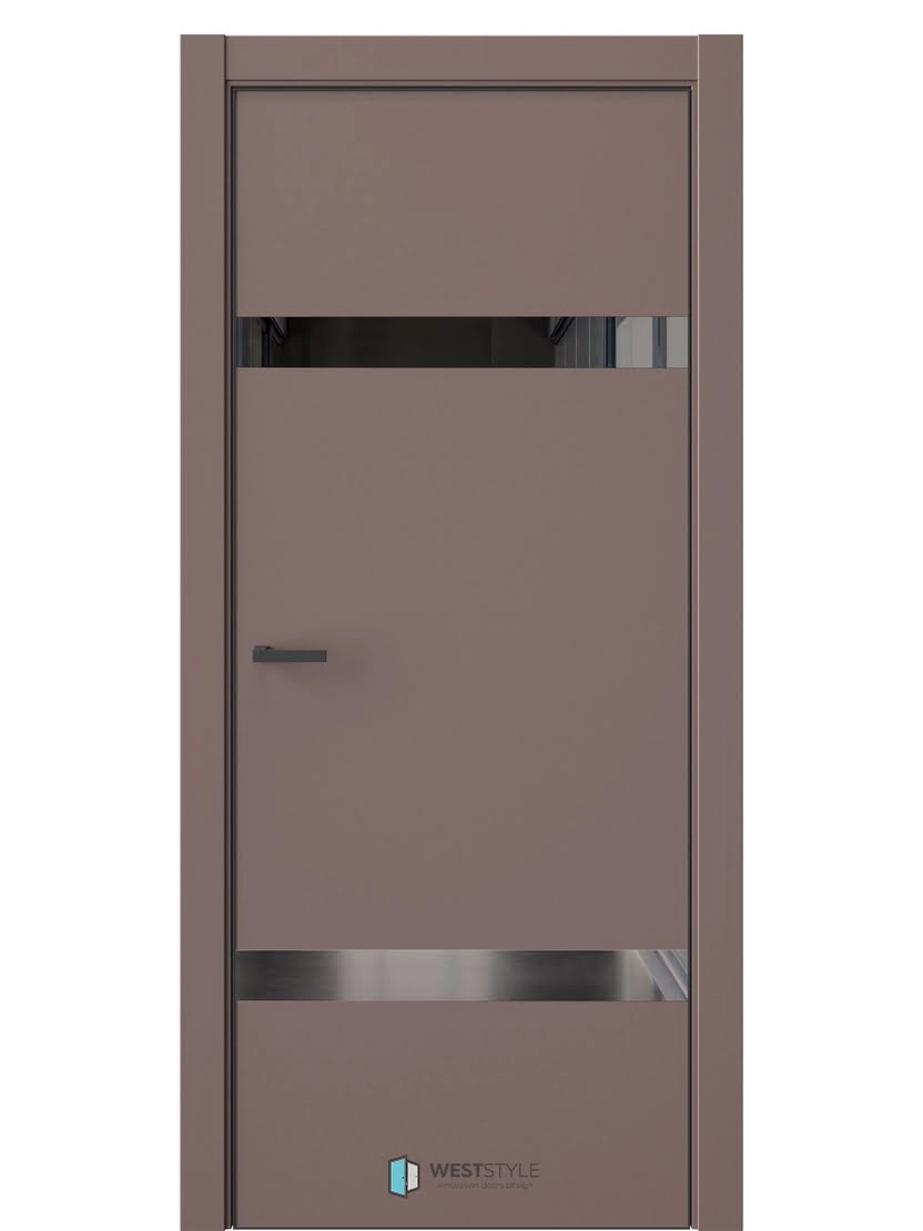 Межкомнатная дверь WestStyle Industrial IN3 ДО Зеркало графитовое Милкшейк