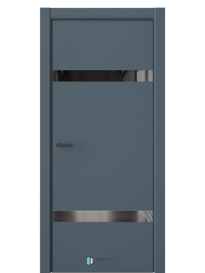 Межкомнатная дверь WestStyle Industrial IN3 ДО Зеркало графитовое Океанская волна