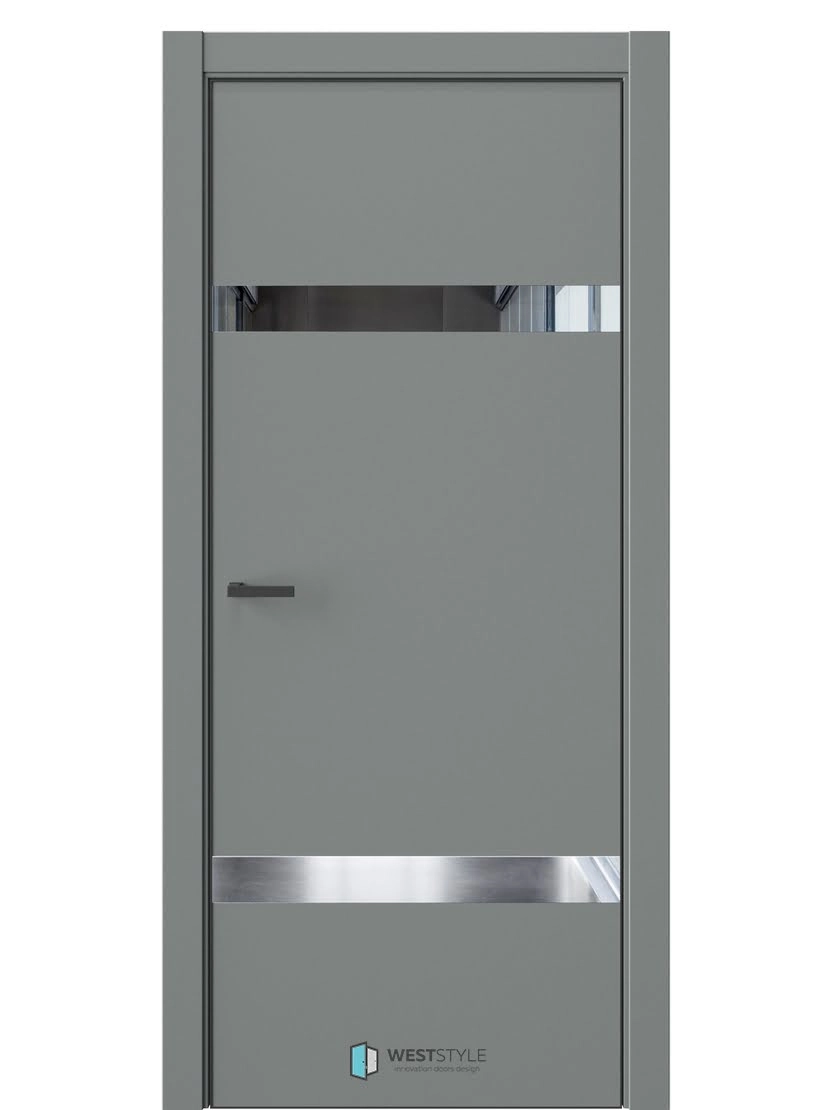 Межкомнатная дверь WestStyle Industrial IN3 ДО Зеркало Морская галька