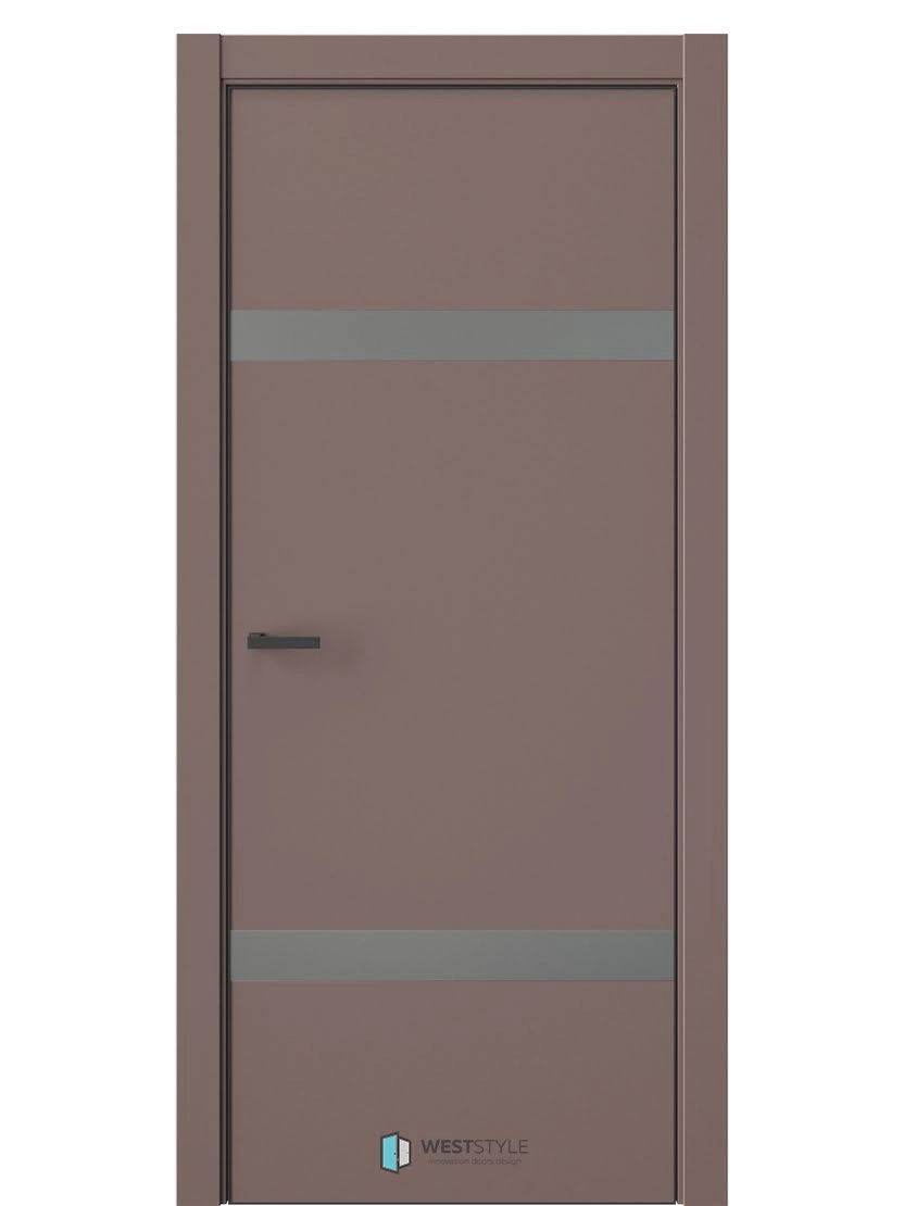 Межкомнатная дверь WestStyle Industrial IN3 ДО Зеркало сатин графит Милкшейк