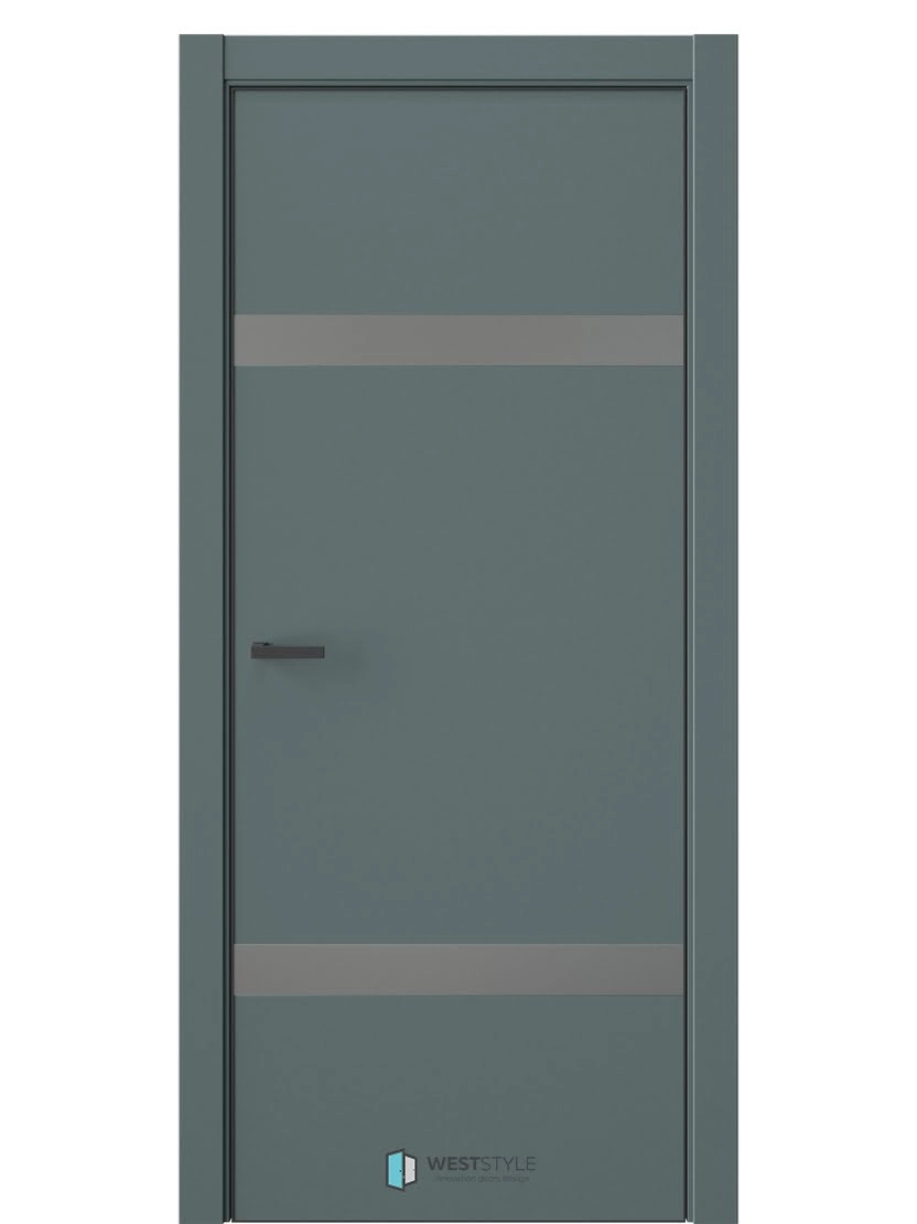 Межкомнатная дверь WestStyle Industrial IN3 ДО Зеркало сатин графит Нефритовый сад