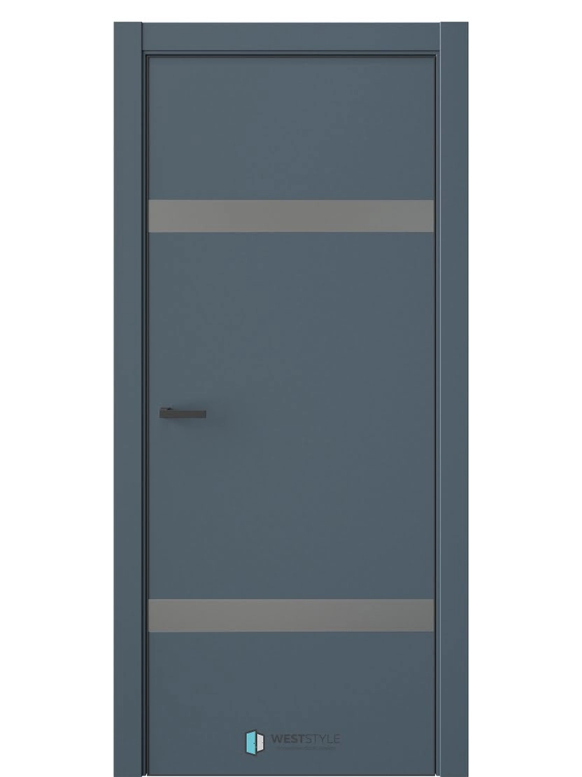 Межкомнатная дверь WestStyle Industrial IN3 ДО Зеркало сатин графит Океанская волна
