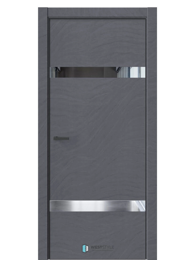 Межкомнатная дверь WestStyle Industrial IN3 ДО Зеркало Стоунлайн дарк