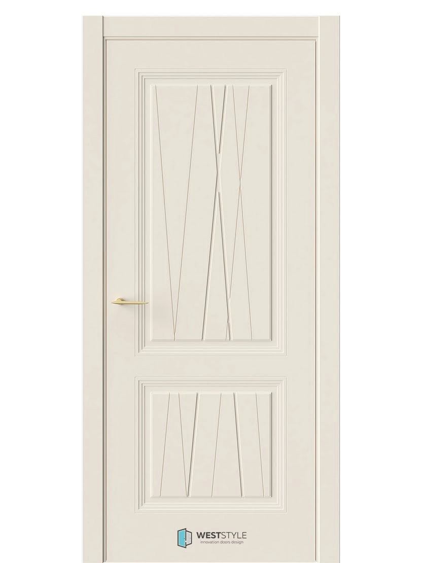 Межкомнатная дверь WestStyle Oberon OB3V ДГ RAL Тон ванильный