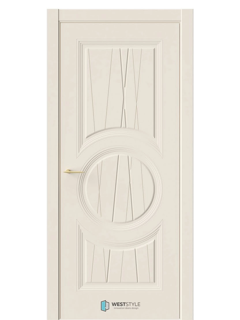 Межкомнатная дверь WestStyle Oberon OB9V ДГ RAL Тон ванильный